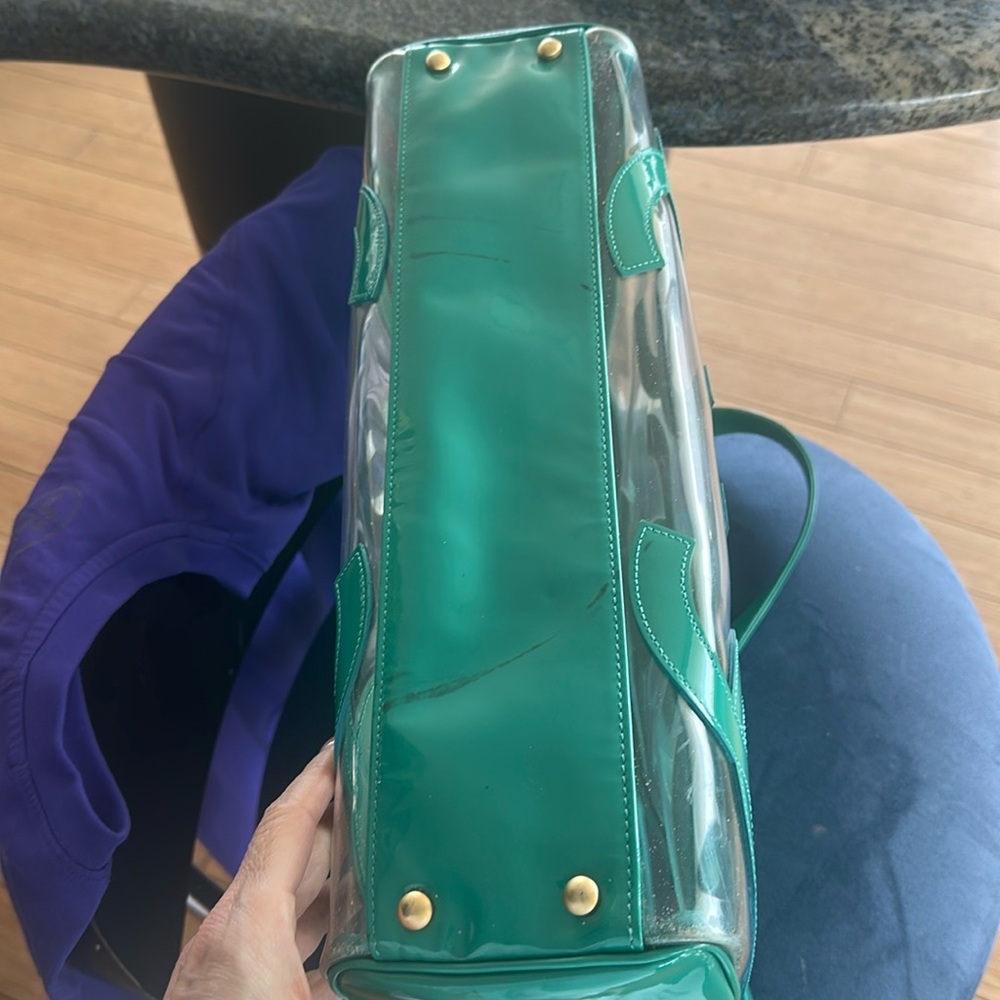 CHANEL triple C’s Teal Transparent Tote - Picture 6 of 10